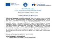 Comunicat de Presa PNRR : Digitalizare ECOPOLITIC MEDIA S.R.L.